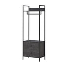 2 Tier Open Wardrobe & 2 Drawers, Coat & Garment Rack Hanging Rail Cloth Rack, Dryer Freestanding Wardrobe For Dressing Room, Bedroom