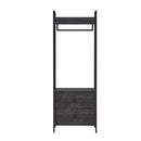 2 Tier Open Wardrobe & 2 Drawers, Coat & Garment Rack Hanging Rail Cloth Rack, Dryer Freestanding Wardrobe For Dressing Room, Bedroom