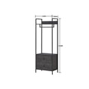 2 Tier Open Wardrobe & 2 Drawers, Coat & Garment Rack Hanging Rail Cloth Rack, Dryer Freestanding Wardrobe For Dressing Room, Bedroom