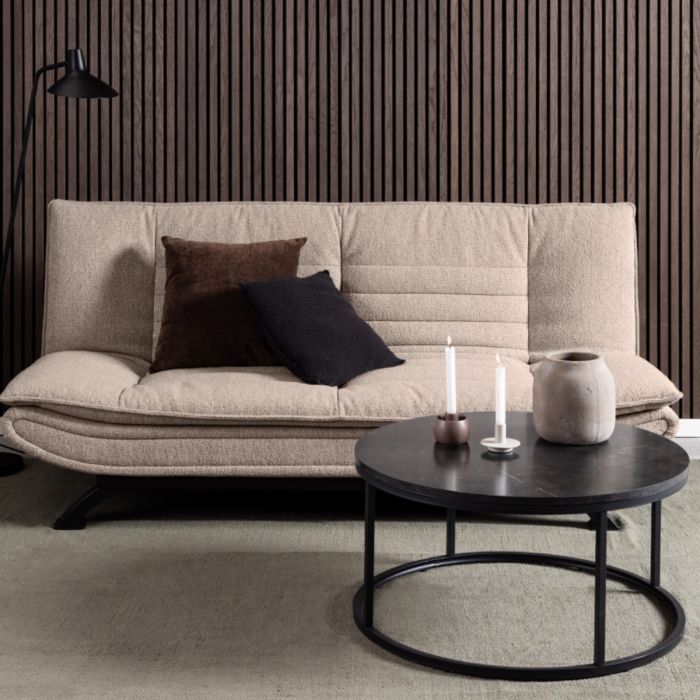 Marble Top Round Coffee Tables l 80cm Sintered Stone High Gloss Tabletop