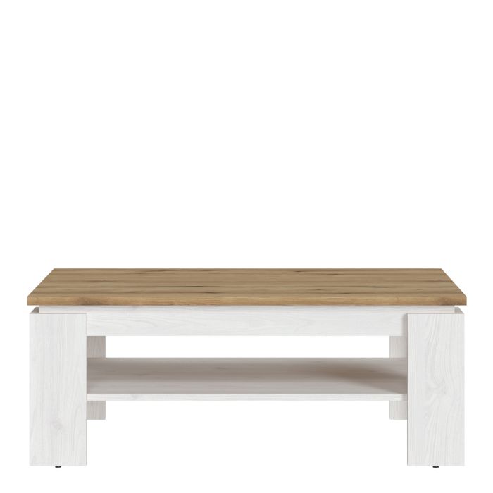 Compact Coffee Table with Storage Shelf 110cm | Rectangular Centre Table for Living Room