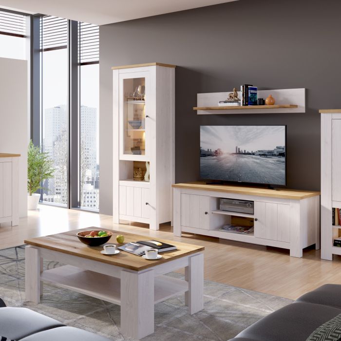 Compact Coffee Table with Storage Shelf 110cm | Rectangular Centre Table for Living Room