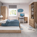 Wooden Computer Double Pedestal Desk with 1 Drawers 1 Door | Laptop Study Bedroom Desk