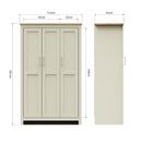 3 Door Wardrobe 181cm, Wooden Wardrobe with Drawer Bedroom Storage Furniture Large Cupboard Hanging Bar Clothes Rail Storage
