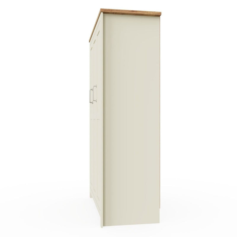 3 Door Wardrobe 181cm, Wooden Wardrobe with Drawer Bedroom Storage Furniture Large Cupboard Hanging Bar Clothes Rail Storage