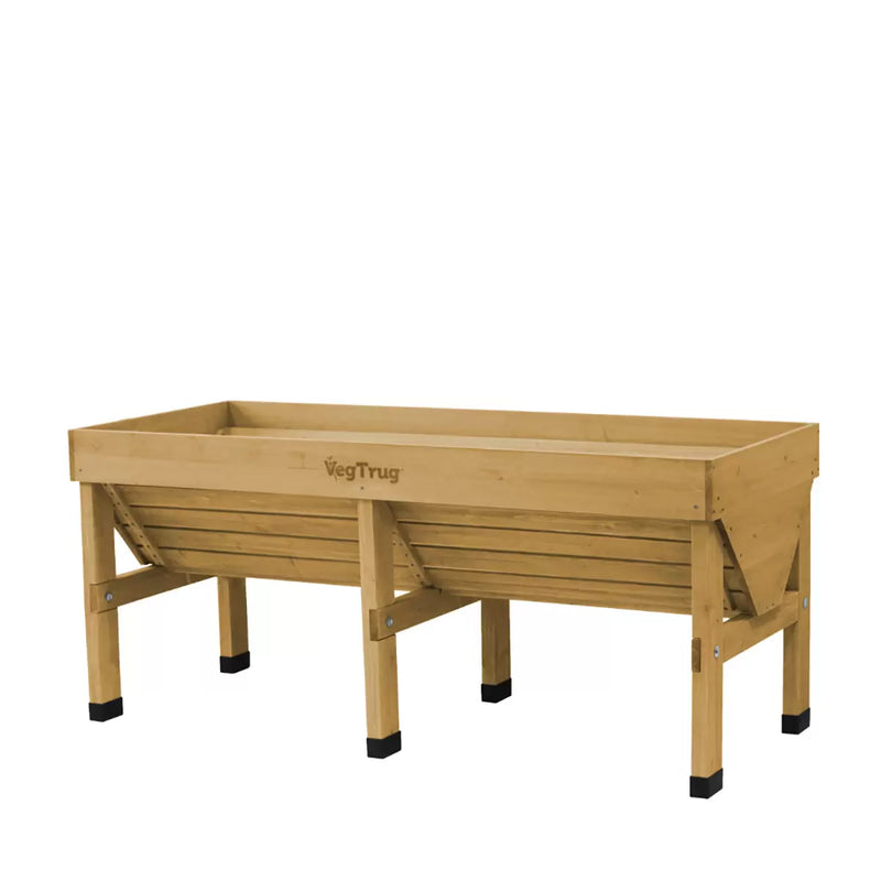 VegTrug 1.8m Medium Raised Wooden Planter in Natural Wood Colour