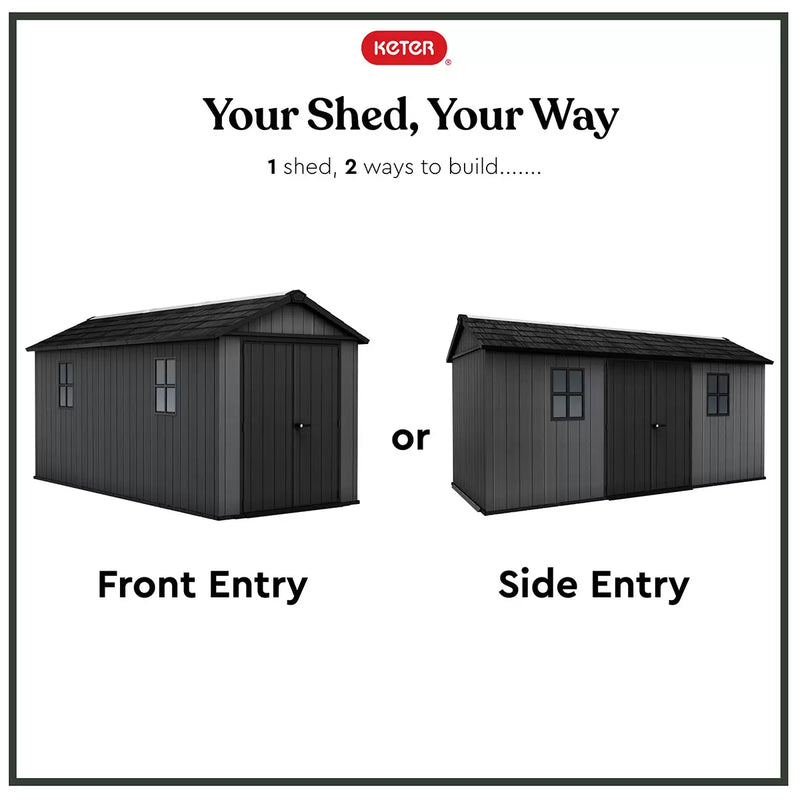 Keter Newton Plus 15ft 6" x 7ft 5" (4.7 x 2.3m) Outdoor Garden Storage Shed