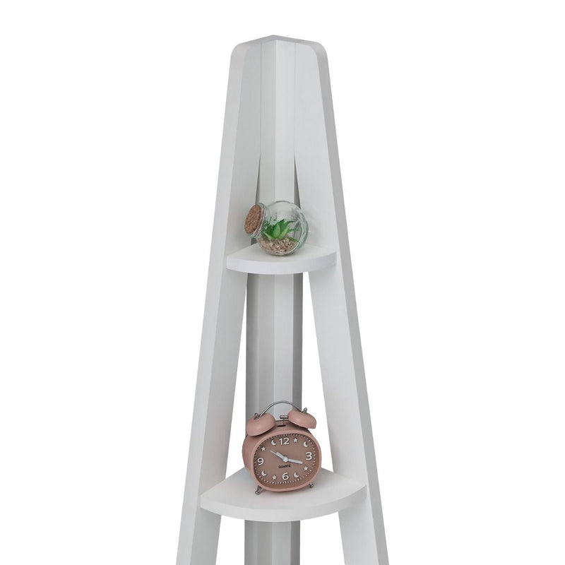 Zinsom 5 Tier Corner Ladder Bookcase Shelf White