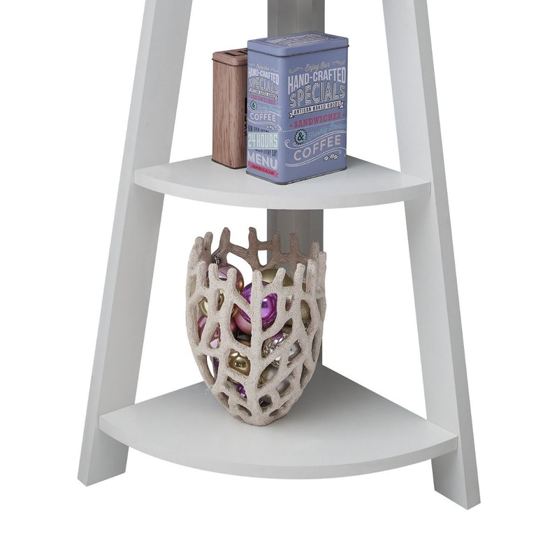 Zinsom 5 Tier Corner Ladder Bookcase Shelf White