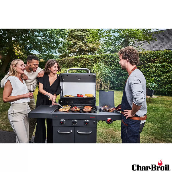 Char-Broil Professional Power 3 Burner Gas and Charcoal Hybrid BBQ + Cover