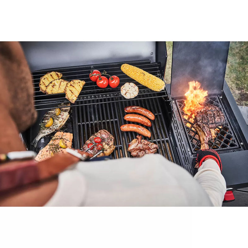Char-Broil Professional Power 3 Burner Gas and Charcoal Hybrid BBQ + Cover