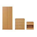 3 Piece Furniture Set with 2 Door Wardrobe and 3 Drawer Sideboard Cupobaord and 1 Drawer Sidetable