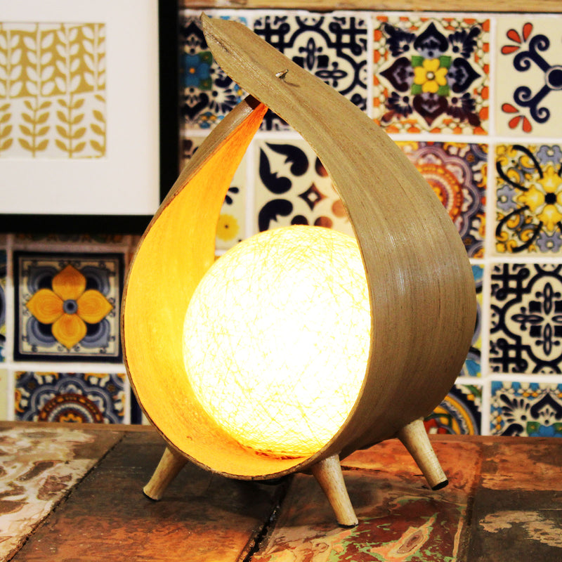 Natural Coconut Lamp Light Stand with Loop