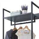 2 Tier Open Wardrobe & 2 Drawers, Coat & Garment Rack Hanging Rail Cloth Rack, Dryer Freestanding Wardrobe For Dressing Room, Bedroom