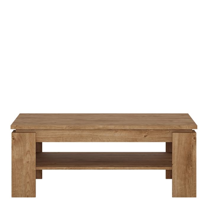 Compact Coffee Table with Storage Shelf 110cm | Rectangular Centre Table for Living Room