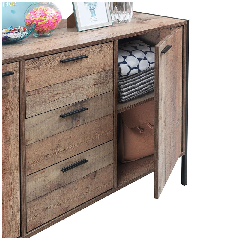 Zinsom Rustic Effect Sideboard with 2 Doors and 3 Drawers.