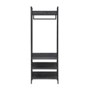 4 Tier Open Wardrobe & Shelves, Coat & Garment Rack Hanging Rail Cloth Rack, Dryer Freestanding Wardrobe For Dressing Room, Bedroom