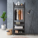 4 Tier Open Wardrobe & Shelves, Coat & Garment Rack Hanging Rail Cloth Rack, Dryer Freestanding Wardrobe For Dressing Room, Bedroom