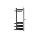 4 Tier Open Wardrobe & Shelves, Coat & Garment Rack Hanging Rail Cloth Rack, Dryer Freestanding Wardrobe For Dressing Room, Bedroom
