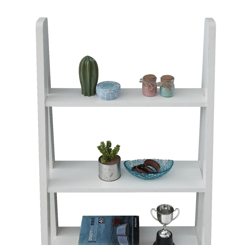 Zinsom Contemporary Design Ladder Bookcase 5 Tier White