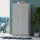 3 Door Wardrobe & Shelves 180cm, Modern Wooden Clothes Storage Cupboards for Bedroom with Hanging Rail