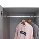 3 Door Wardrobe & Shelves 180cm, Modern Wooden Clothes Storage Cupboards for Bedroom with Hanging Rail