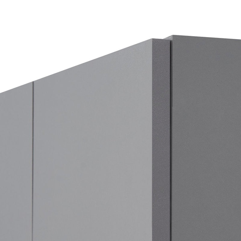 3 Door Wardrobe & Shelves with 2 Drawers 180cm, Modern Wooden Clothes Storage Cupboards for Bedroom with Hanging Rail