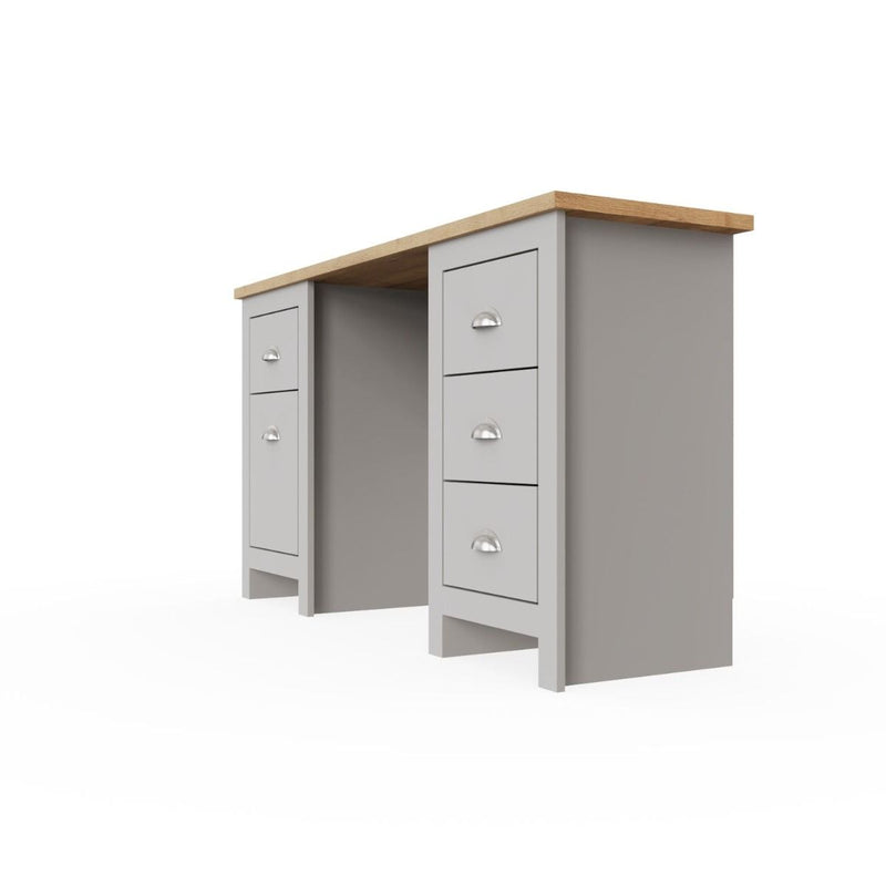 5 Drawer Computer Study Desk - For Home Office & Gaming Table Workstation with Metalic Handles Wooden PC Study Table with Storage