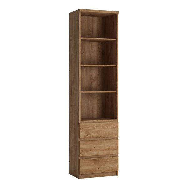 Bookcase Bookshelf with 3 Drawers and 4 Shelves 200cm | Freestanding Display Unit Furniture