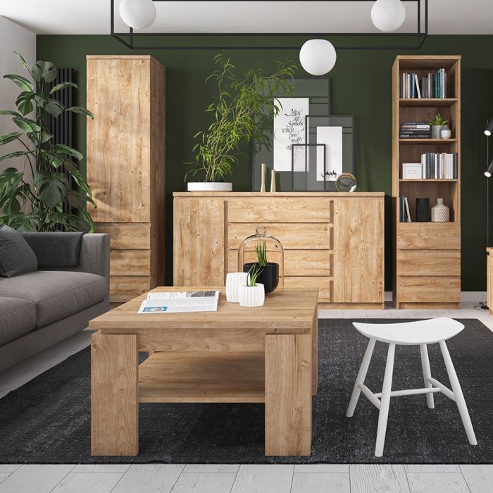 Bookcase Bookshelf with 3 Drawers and 4 Shelves 200cm | Freestanding Display Unit Furniture