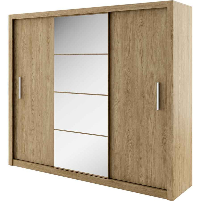 Zinsom Full Mirror 3 Door Super High Gloss Wardrobe in 3 colours