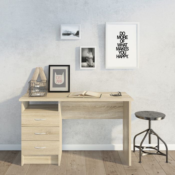 3 Drawer Home Computer Office Desk Table | 1 Storage Shelf Workstation | Large Writing Study Table