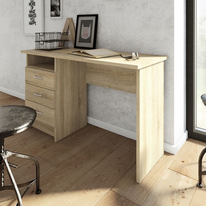 3 Drawer Home Computer Office Desk Table | 1 Storage Shelf Workstation | Large Writing Study Table