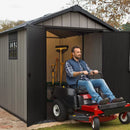 Keter Oakland Shed 7ft 6" x 9ft 4" (2.3 x 2.9m) Outdoor Garden Storage Shed House for Bikes, Mowers & Tools