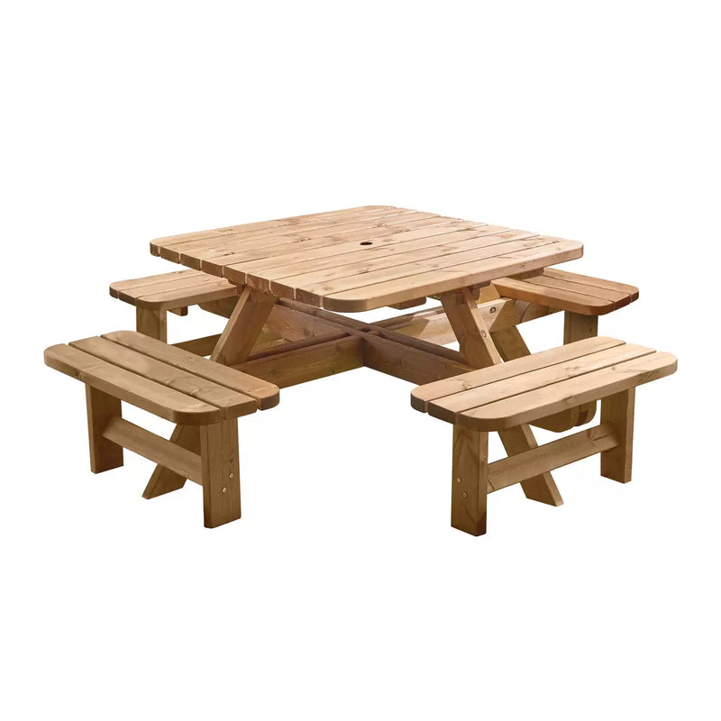 Anchor Fast 8 Seater Pine Wood Picnic Table