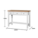 3 Drawer Dressing Table with Mirror, Makeup Table with 3 Drawers , Bedroom Makeup Desk Vanity Table, Modern Style,&nbsp;White Frames with Contrasting Oak Top