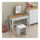 3 Drawer Dressing Table with Mirror, Makeup Table with 3 Drawers , Bedroom Makeup Desk Vanity Table, Modern Style,&nbsp;White Frames with Contrasting Oak Top