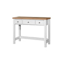 3 Drawer Dressing Table with Mirror, Makeup Table with 3 Drawers , Bedroom Makeup Desk Vanity Table, Modern Style,&nbsp;White Frames with Contrasting Oak Top