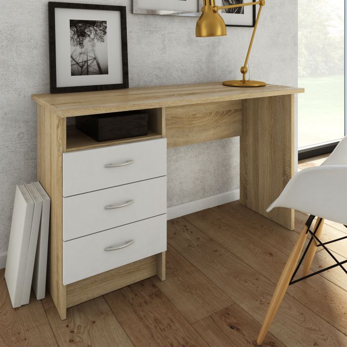 3 Drawer Home Computer Office Desk Table | 1 Storage Shelf Workstation | Large Writing Study Table