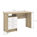 3 Drawer Home Computer Office Desk Table | 1 Storage Shelf Workstation | Large Writing Study Table