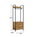 2 Tier Open Wardrobe & 2 Drawers, Coat & Garment Rack Hanging Rail Cloth Rack, Dryer Freestanding Wardrobe For Dressing Room, Bedroom