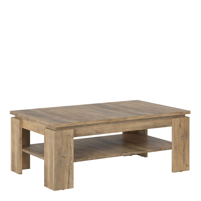 Compact Coffee Table with Storage Shelf 110cm | Rectangular Centre Table for Living Room