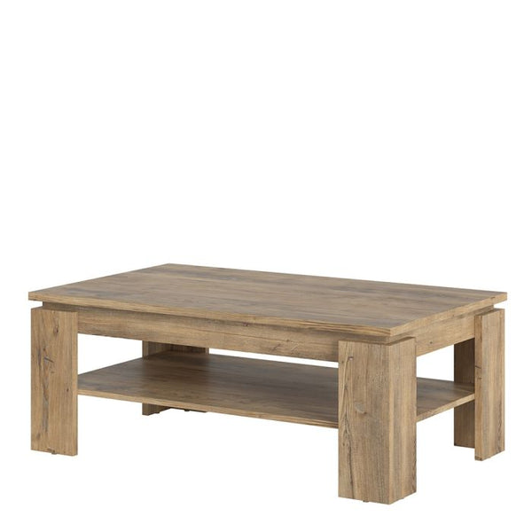 Compact Coffee Table with Storage Shelf 110cm | Rectangular Centre Table for Living Room