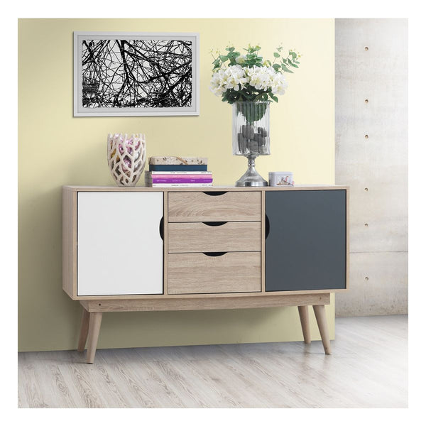 Zinsom Scandinavian Style Sideboard With 2 Doors & 3 Drawers in Oak