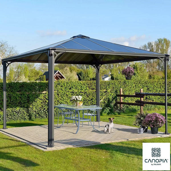 Palram Canopia Palermo 3.6 x 3.6 m (11.8 x 11.8 ft) Aluminium and Polycarbonate Gazeb