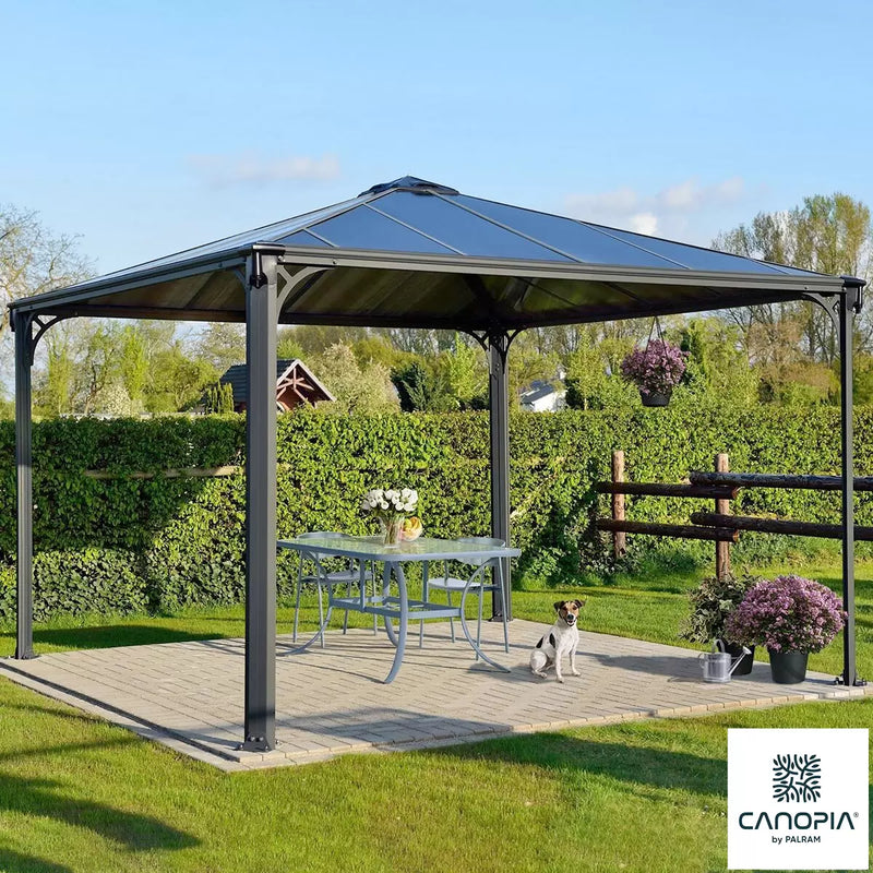Palram Canopia Palermo 3.6 x 3.6 m (11.8 x 11.8 ft) Aluminium and Polycarbonate Gazeb
