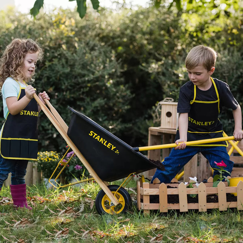 Stanley Jr Wheelbarrow Rake Gloves & Apron 7pc Garden Kids Play Set Toy (3+ Years)