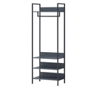 4 Tier Open Wardrobe & Shelves, Coat & Garment Rack Hanging Rail Cloth Rack, Dryer Freestanding Wardrobe For Dressing Room, Bedroom