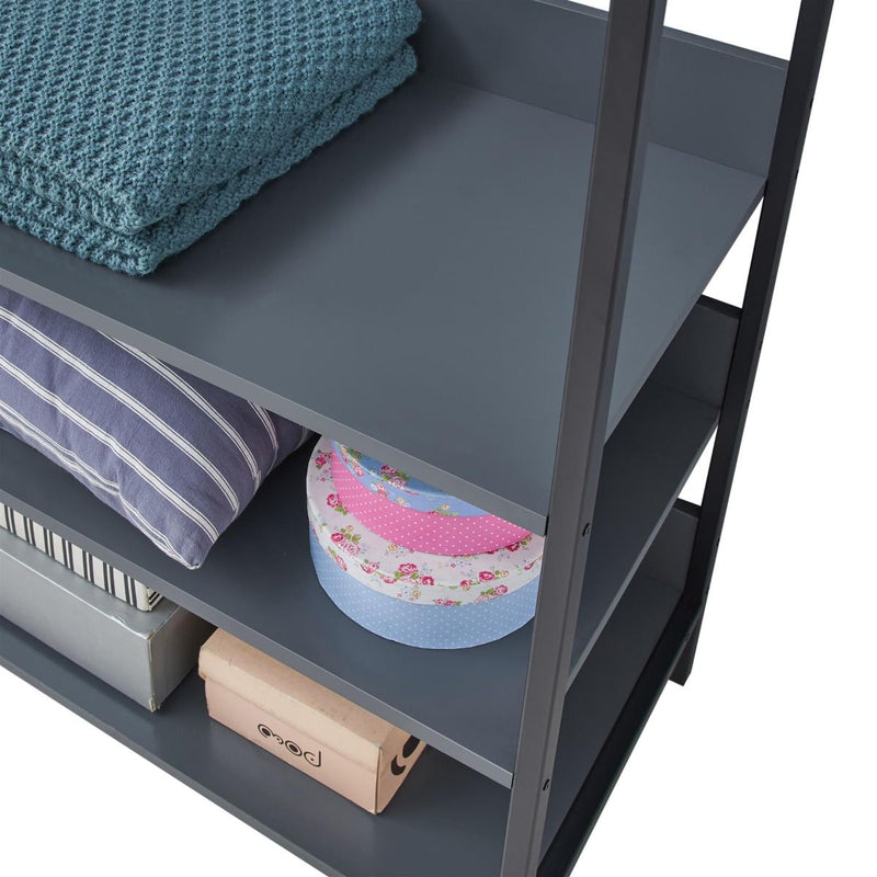 4 Tier Open Wardrobe & Shelves, Coat & Garment Rack Hanging Rail Cloth Rack, Dryer Freestanding Wardrobe For Dressing Room, Bedroom