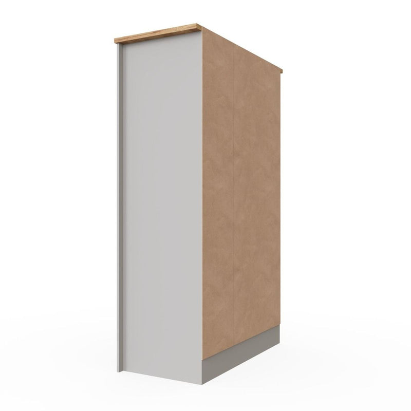 3 Door Wardrobe 181cm, Wooden Wardrobe with Drawer Bedroom Storage Furniture Large Cupboard Hanging Bar Clothes Rail Storage